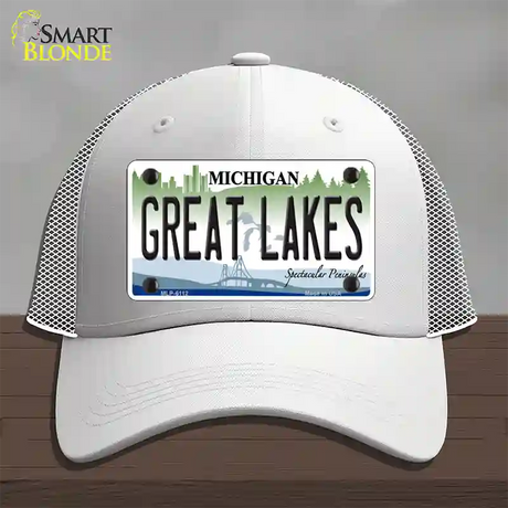 Great Lakes Michigan Novelty License Plate Hat Mesh / White