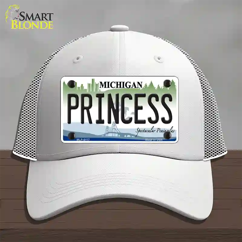 Princess Michigan Novelty License Plate Hat Mesh / White