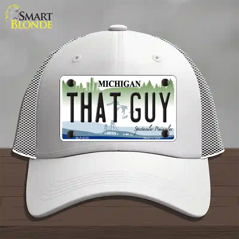 That Guy Michigan Novelty License Plate Hat Mesh / White