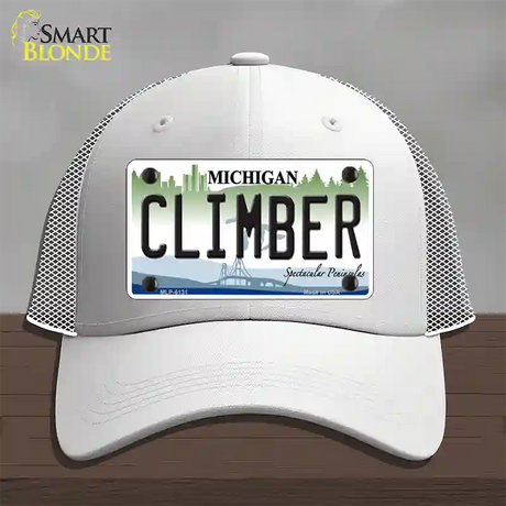 Climber Michigan Novelty License Plate Hat Mesh / White