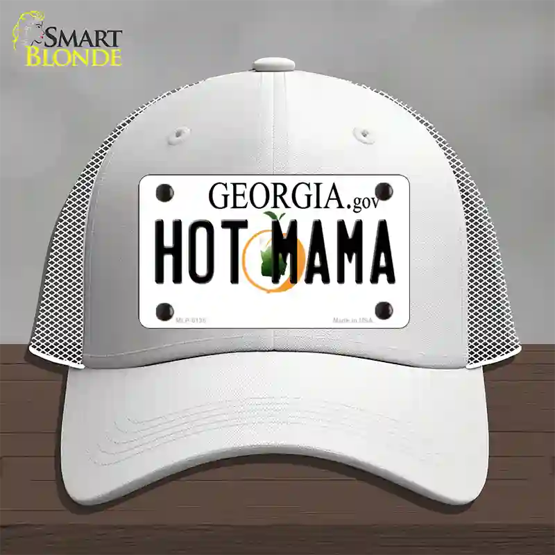 Hot Mama Georgia Novelty License Plate Hat Mesh / White