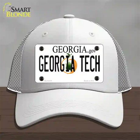 Georgia Tech Novelty License Plate Hat Mesh / White