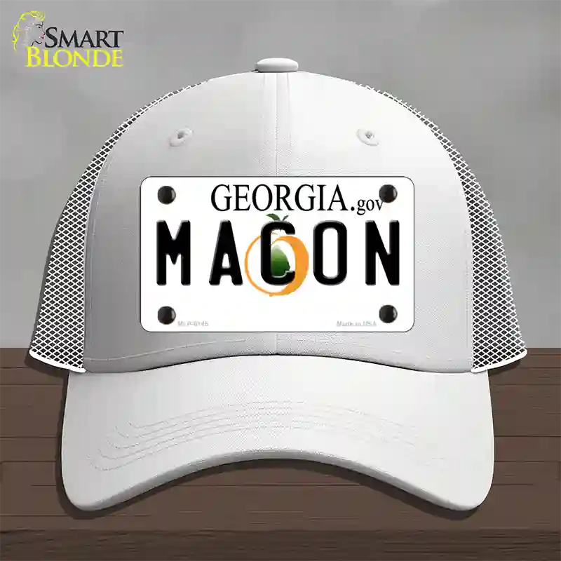 Macon Georgia Novelty License Plate Hat Mesh / White