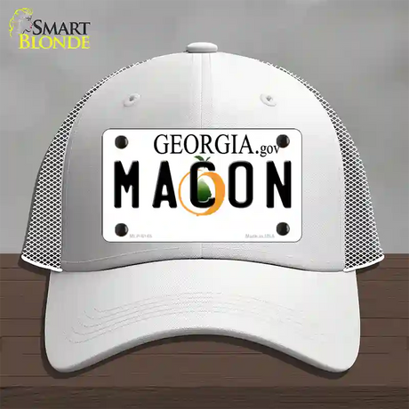 Macon Georgia Novelty License Plate Hat Mesh / White