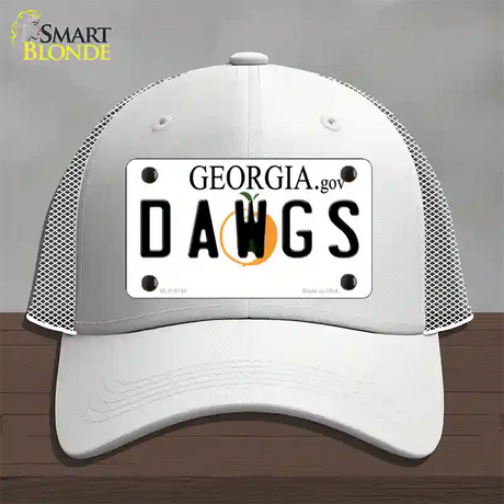 Dawgs Georgia Novelty License Plate Hat Mesh / White