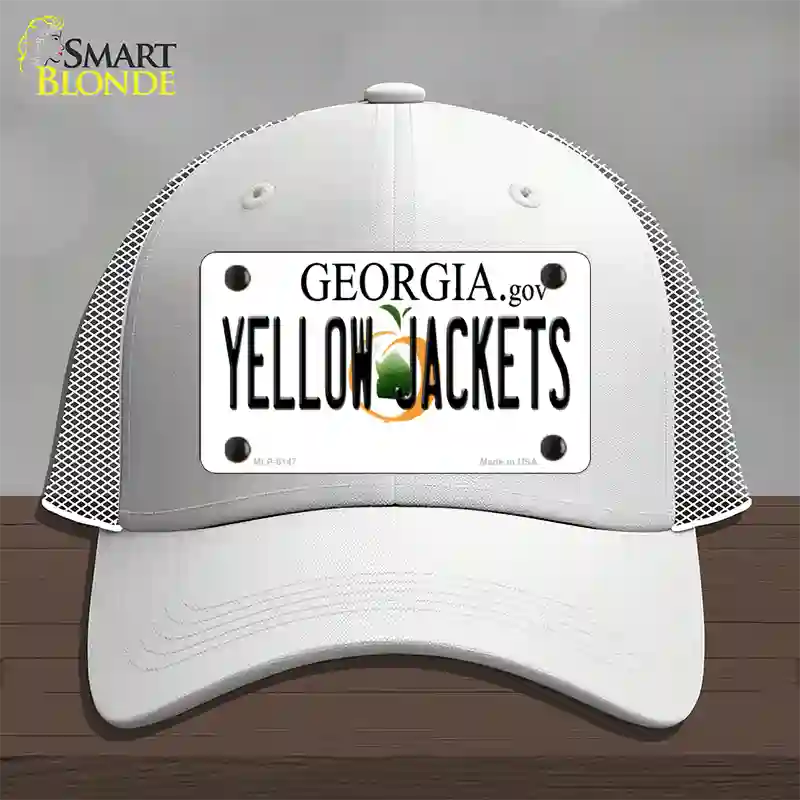 Yellow Jackets Georgia Novelty License Plate Hat Mesh / White