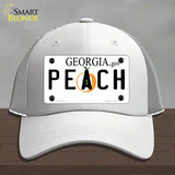 Peach Georgia Novelty License Plate Hat Mesh / White