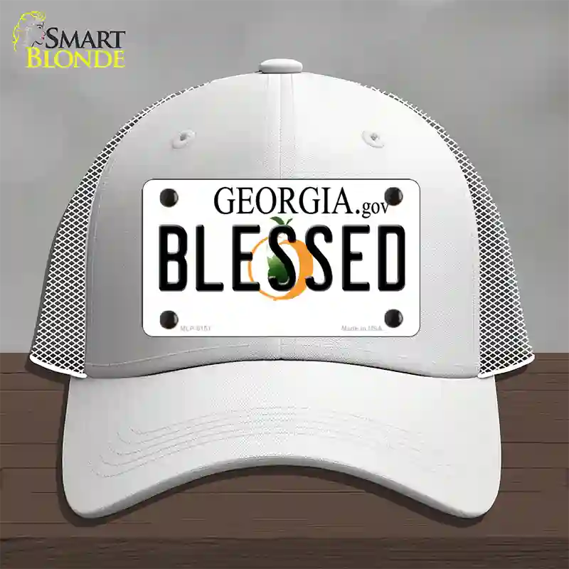 Blessed Georgia Novelty License Plate Hat Mesh / White