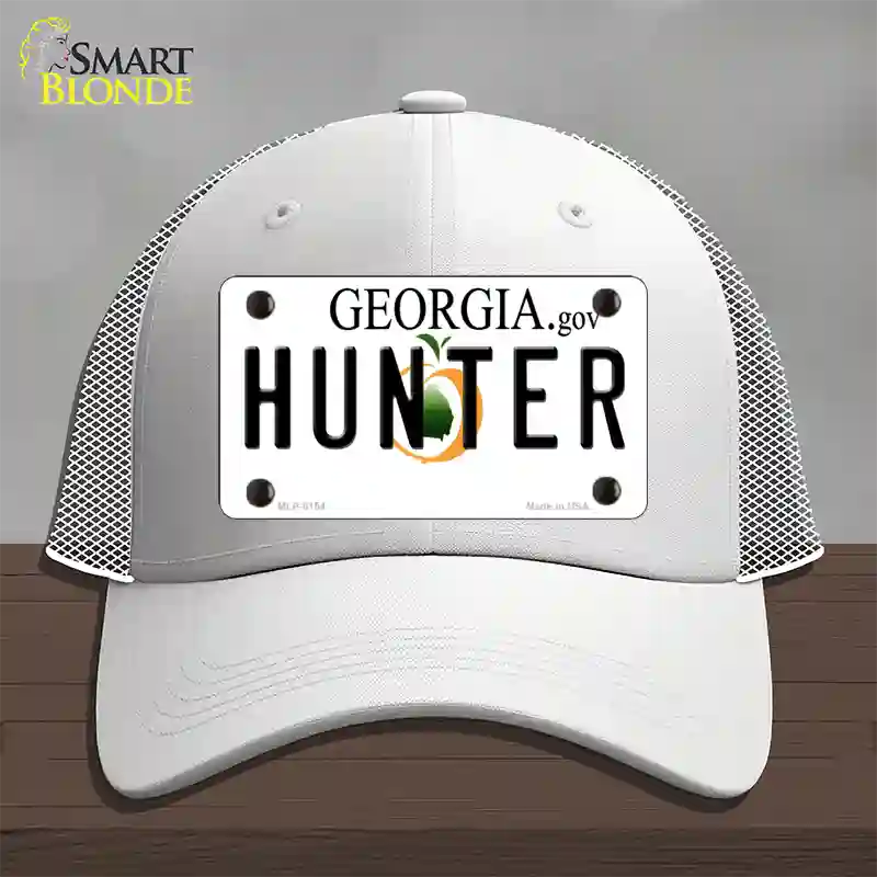 Hunter Georgia Novelty License Plate Hat Mesh / White