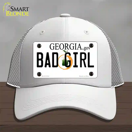 Bad Girl Georgia Novelty License Plate Hat Mesh / White