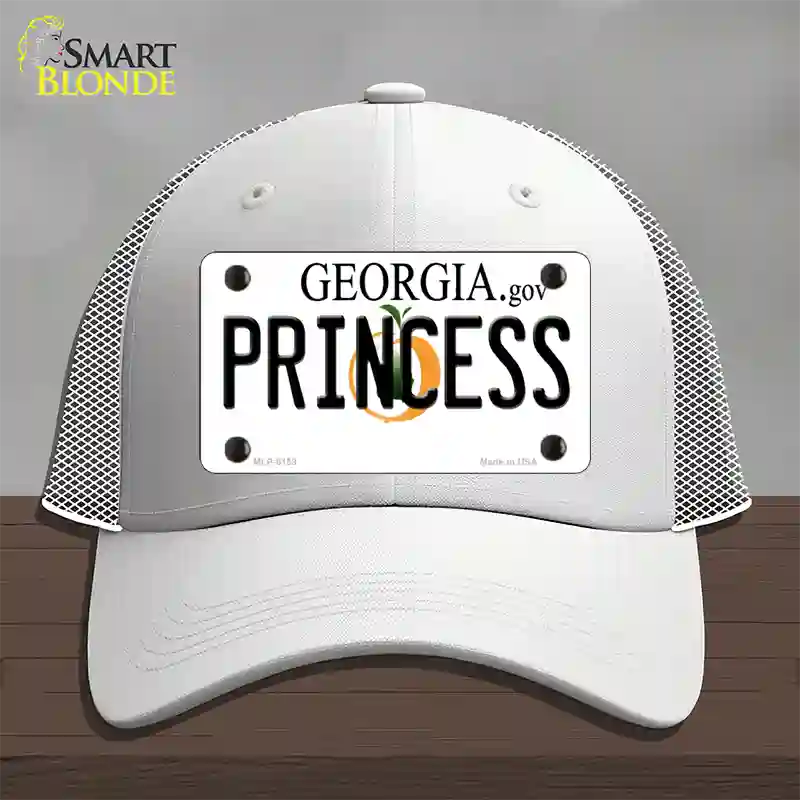 Princess Georgia Novelty License Plate Hat Mesh / White