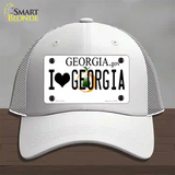 I Love Georgia Novelty License Plate Hat Mesh / White