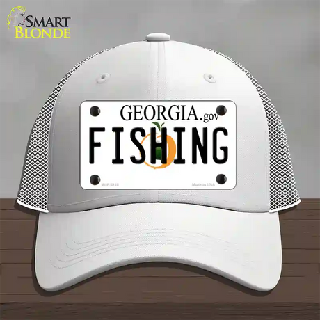 Fishing Georgia Novelty License Plate Hat Mesh / White