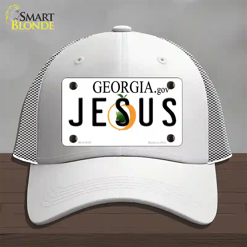 Jesus Georgia Novelty License Plate Hat Mesh / White