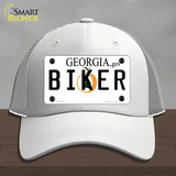 Biker Georgia Novelty License Plate Hat Mesh / White