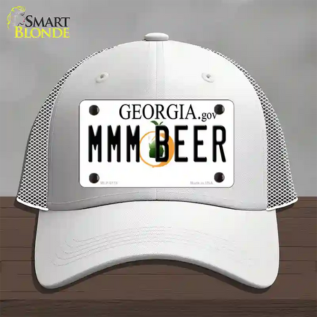 MMM Beer Georgia Novelty License Plate Hat Mesh / White