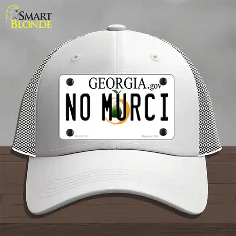 No Murci Georgia Novelty License Plate Hat Mesh / White