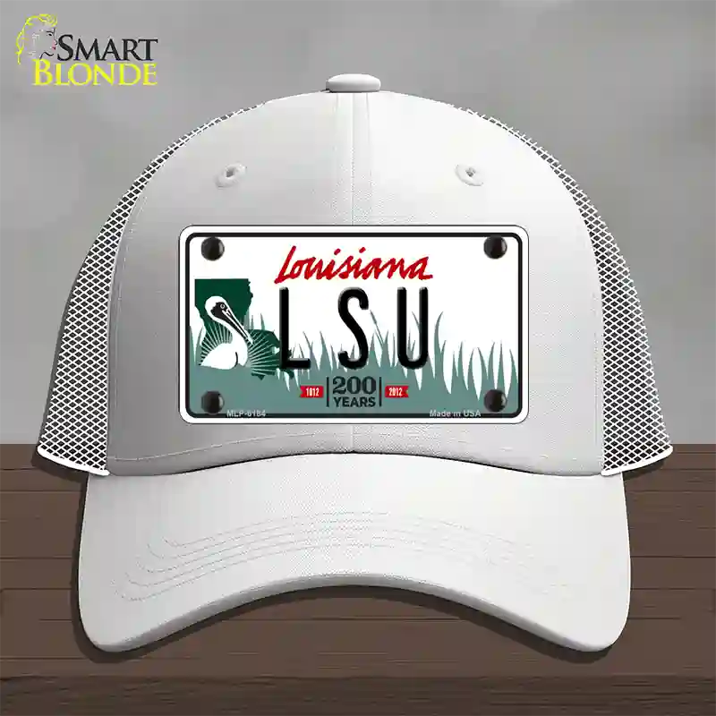 LSU Louisiana Novelty License Plate Hat Mesh / White