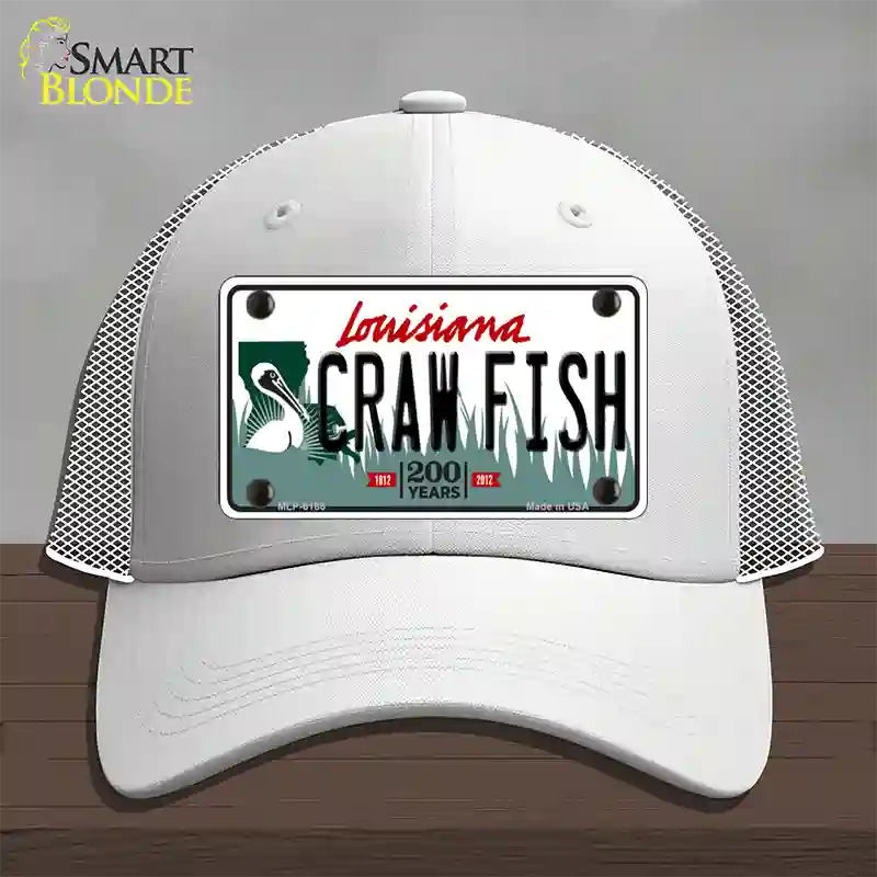 Craw Fish Louisiana Novelty License Plate Hat Mesh / White