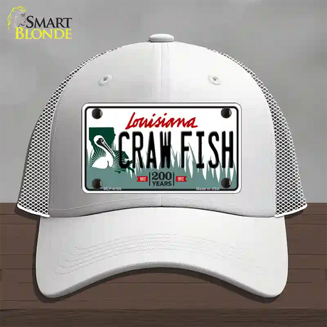 Craw Fish Louisiana Novelty License Plate Hat Mesh / White