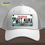 Hot Mama Louisiana Novelty License Plate Hat Mesh / White