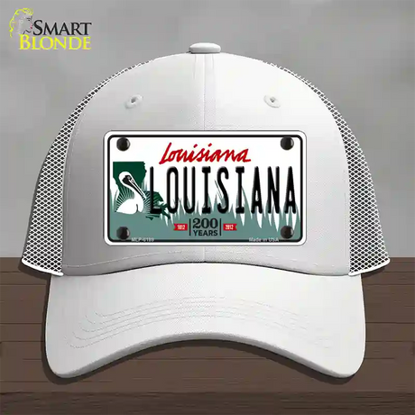 Louisiana Novelty License Plate Hat Mesh / White