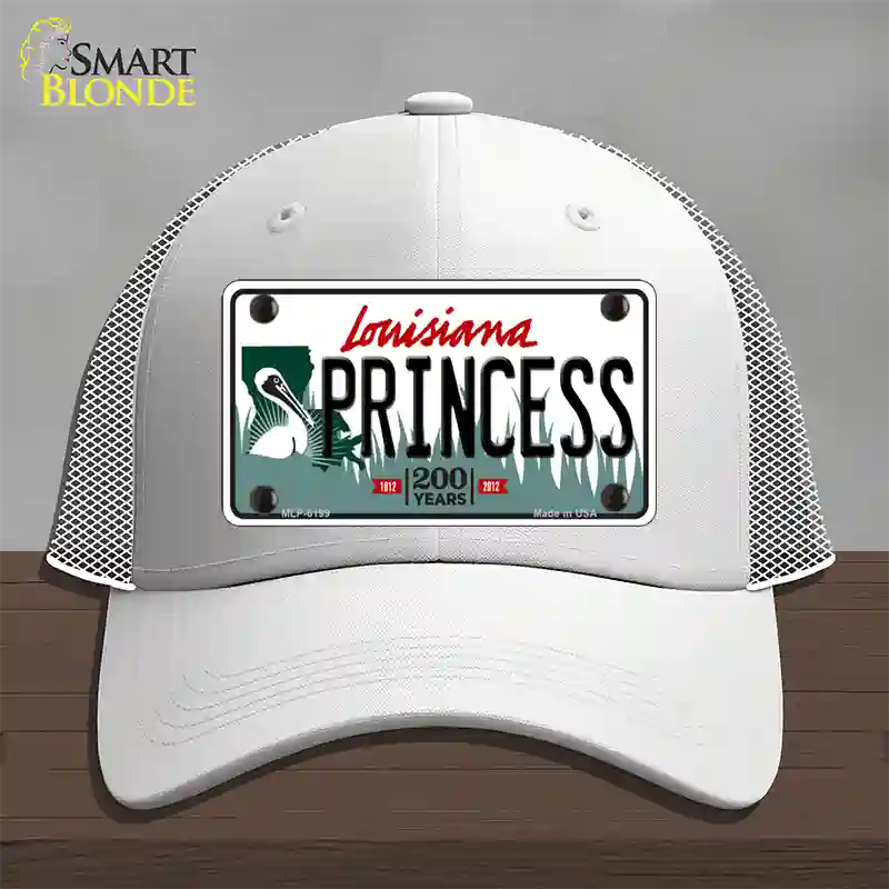 Princess Louisiana Novelty License Plate Hat Mesh / White