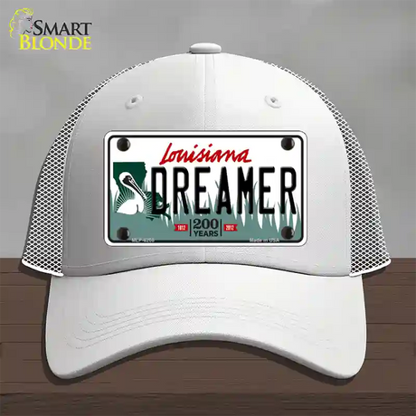 Dreamer Louisiana Novelty License Plate Hat Mesh / White