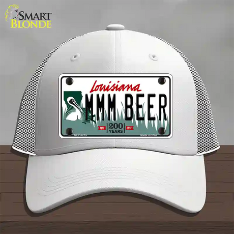 MMM Beer Louisiana Novelty License Plate Hat Mesh / White