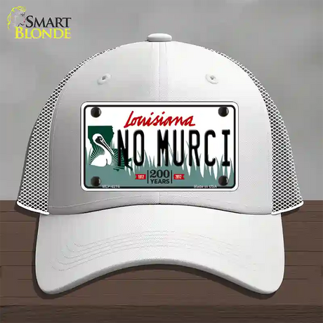 No Murci Louisiana Novelty License Plate Hat Mesh / White