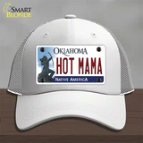 Hot Mama Oklahoma Novelty License Plate Hat Mesh / White