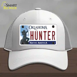 Hunter Oklahoma Novelty License Plate Hat Mesh / White