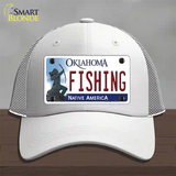 Fishing Oklahoma Novelty License Plate Hat Mesh / White