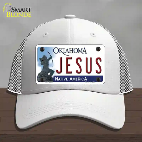 Jesus Oklahoma Novelty License Plate Hat Mesh / White