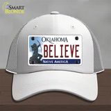 Believe Oklahoma Novelty License Plate Hat Mesh / White