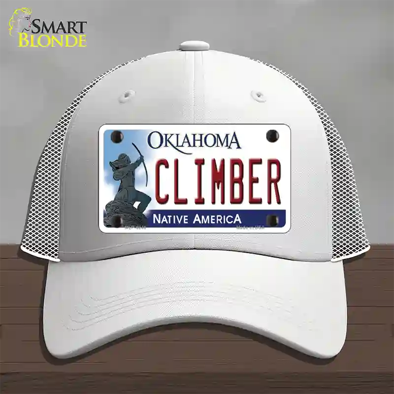 Climber Oklahoma Novelty License Plate Hat Mesh / White