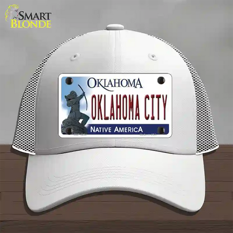 Oklahoma City Oklahoma Novelty License Plate Hat Mesh / White