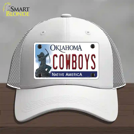 Cowboys Oklahoma Novelty License Plate Hat Mesh / White