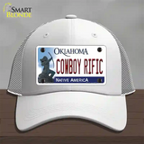 Cowboy Rific Oklahoma Novelty License Plate Hat Mesh / White