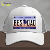 Best Dad South Carolina Novelty License Plate Hat Mesh / White