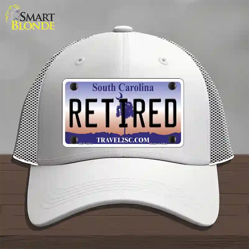 Retired South Carolina Novelty License Plate Hat Mesh / White