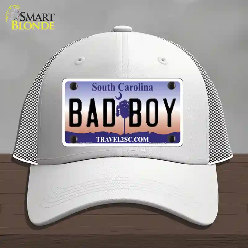 Bad Boy South Carolina Novelty License Plate Hat Mesh / White