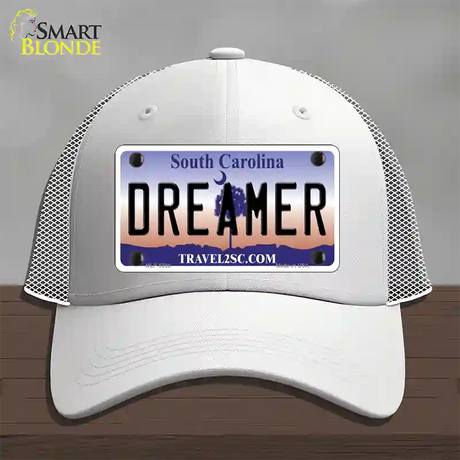 Dreamer South Carolina Novelty License Plate Hat Mesh / White