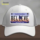 Believe South Carolina Novelty License Plate Hat Mesh / White