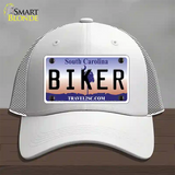 Biker South Carolina Novelty License Plate Hat Mesh / White