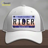 Rider South Carolina Novelty License Plate Hat Mesh / White