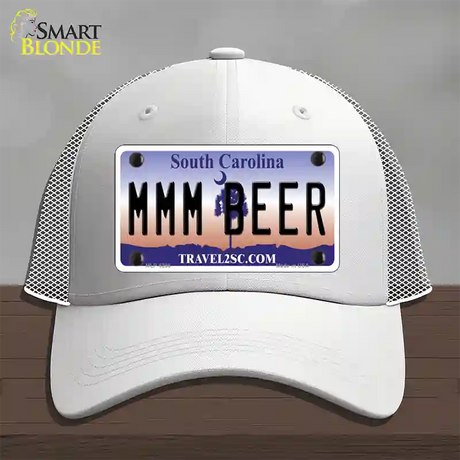 MMM Beer South Carolina Novelty License Plate Hat Mesh / White