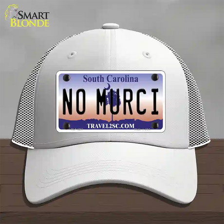 No Murci South Carolina Novelty License Plate Hat Mesh / White