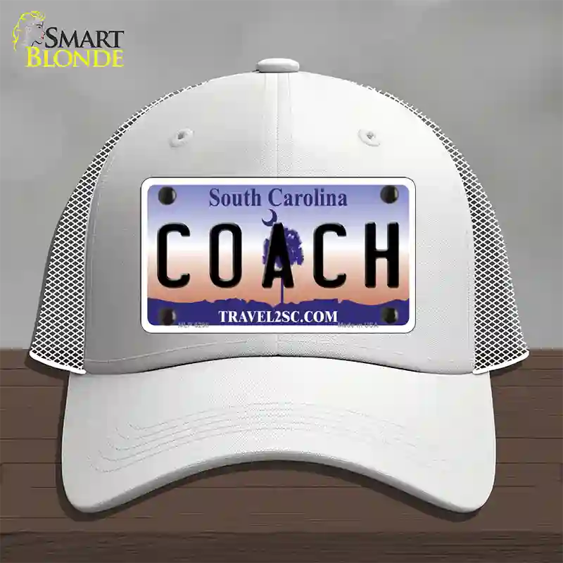 Coach South Carolina Novelty License Plate Hat Mesh / White