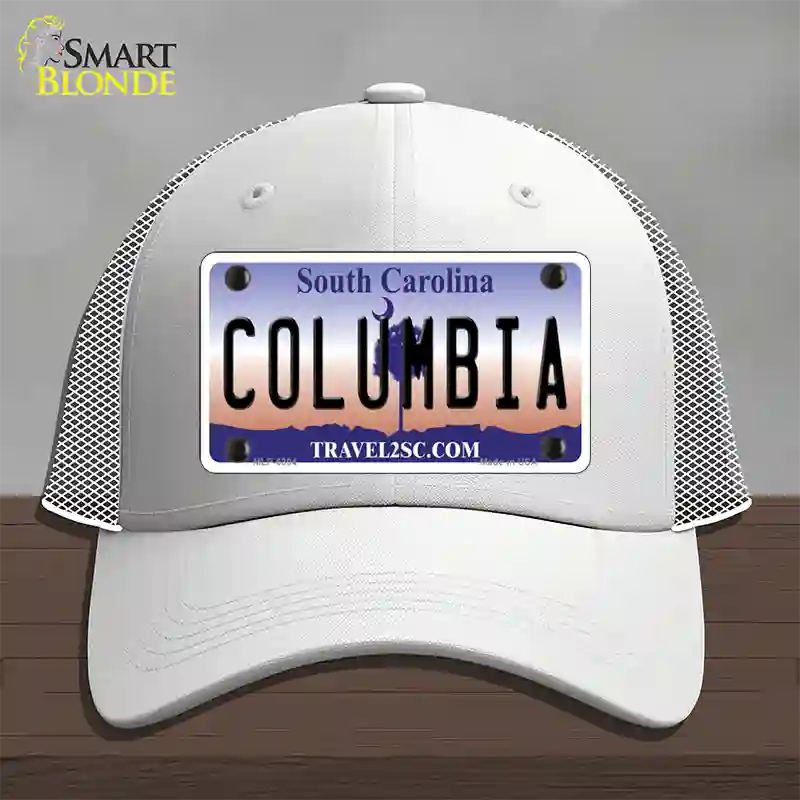 Columbia South Carolina Novelty License Plate Hat Mesh / White